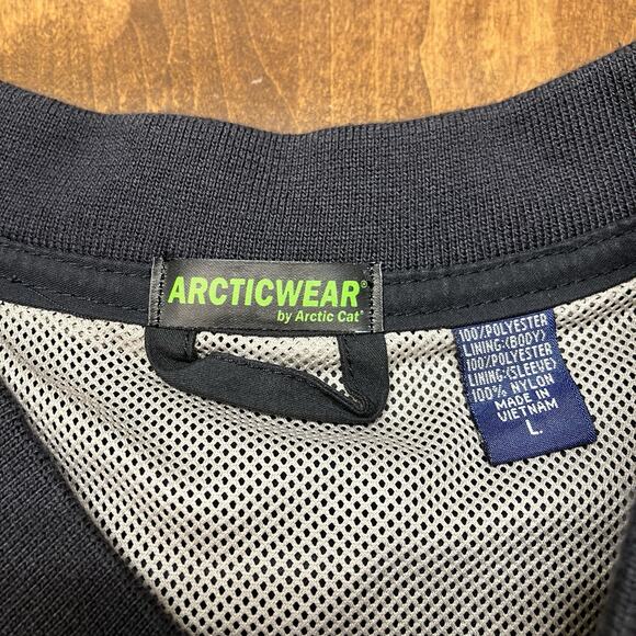 VINTAGE 90s Arctic Cat Racing Snowmobile Pullover Jacket Size XL Black Lined - Picture 3 of 11